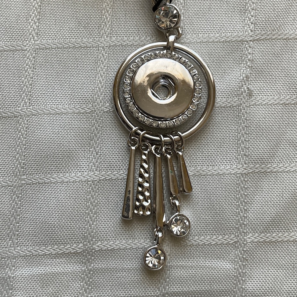 Silver Tone Snap Charm Pendant
